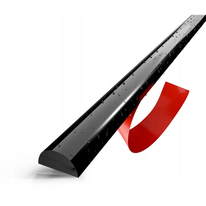 Prog acrilic autocolant negru 5x10mm, 160cm, pentru cabine de dus