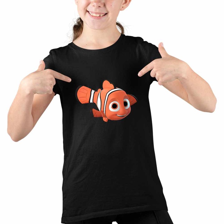 Tricou Copii Fete Finding Nemo Pestisor Desene Animate Ocean, Fekete