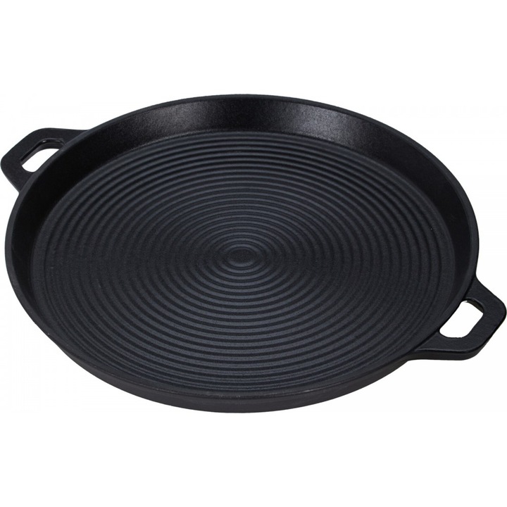 Tigaie grill Excellent Houseware, fonta, rotunda, 34 cm