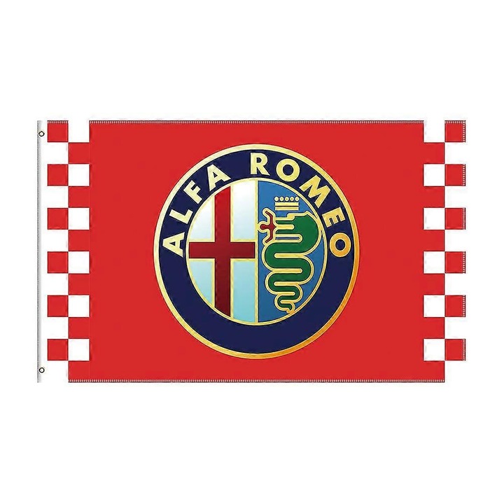 Steag decorativ 3x5 Ft Alfa, poliester imprimat, pentru suporteri, 120x180cm