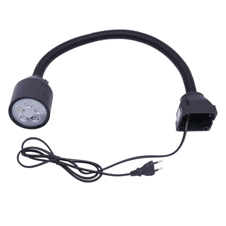 LED работна лампа, гъвкаво рамо 50 см, черна, 5 W, 500 lm