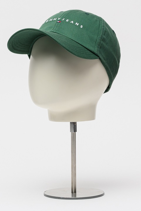 Tommy Jeans, Sapca de bumbac cu logo, Verde inchis