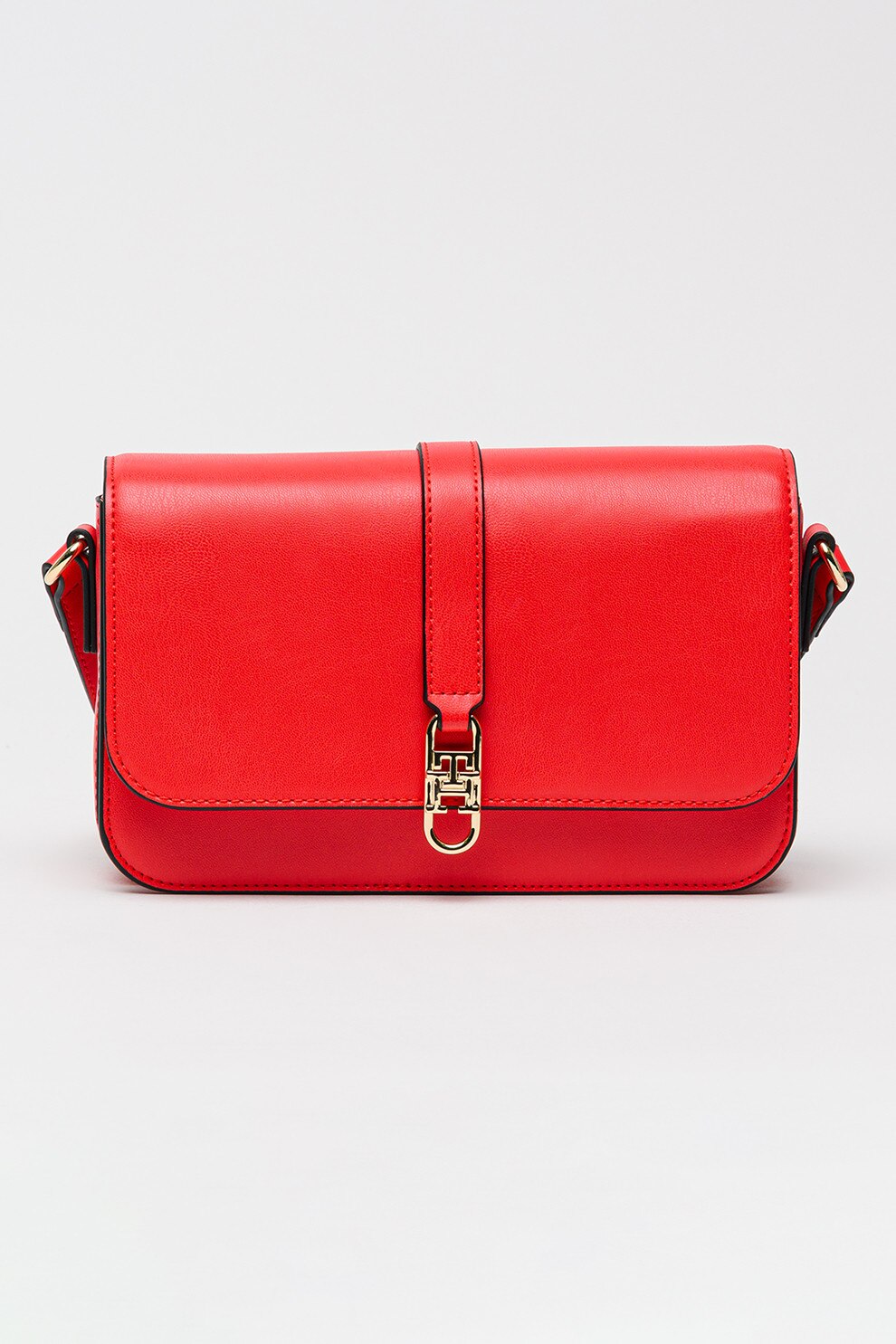 Tommy Hilfiger, Geanta crossbody Poppy Camera Summer, Rosu, Alb