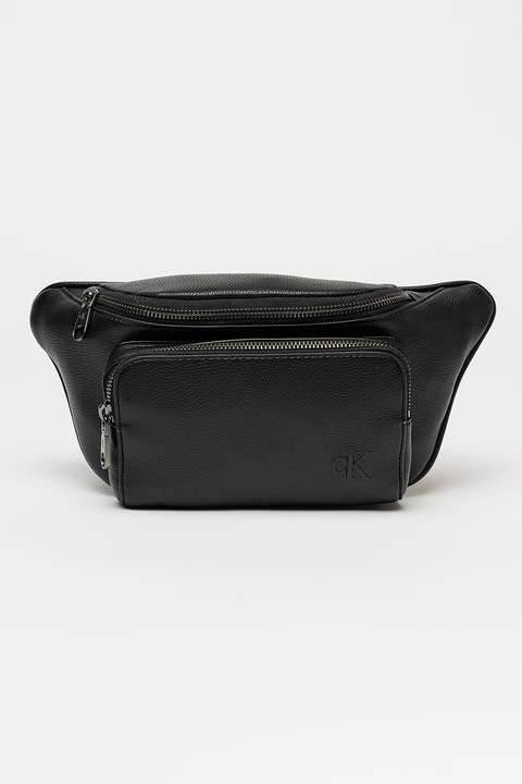 CALVIN KLEIN, Чанта през кръста Cargo от еко кожа, Black Onyx