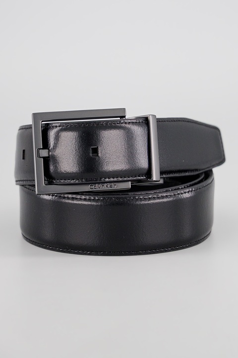 CALVIN KLEIN, Двулицев кожен колан, Черен, 115