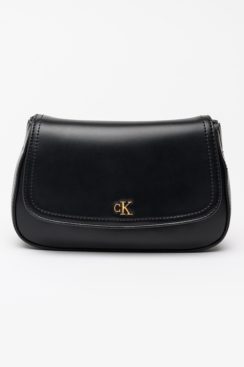 CALVIN KLEIN, Geanta crossbody de piele ecologica cu bareta ajustabila, Negru