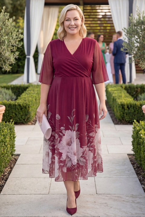 Sötétkék ruha világos virágmintás alsórésszel másolata