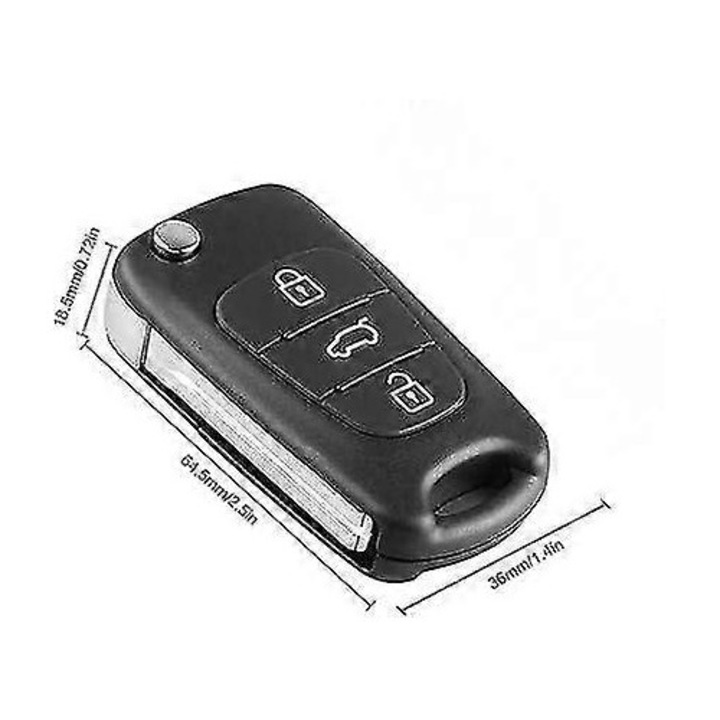 Carcasa cheie auto set 2 bucati, 3 butoane, compatibila cu Hyundai si Kia, 6.4x3.6x1.85cm