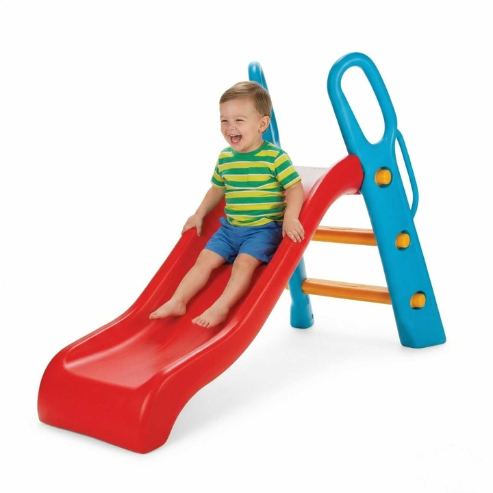 Tobogan copii, MicoStore, rosu-albastru, interior-exterior, 2+ ani, 62.5x140x93cm