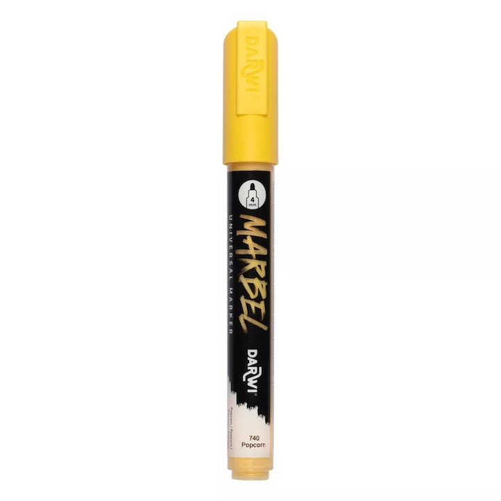 Marker DARWI Marbel, galben, permanent, 4mm