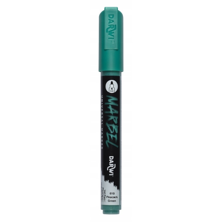 Marker permanent DARWI Marbel, verde-marin, 4mm