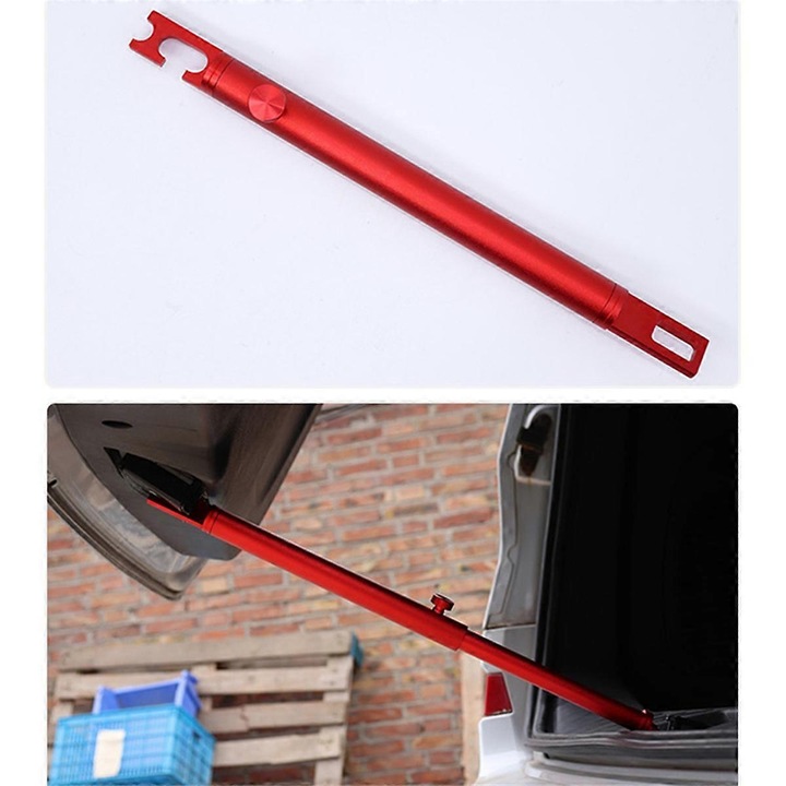 Teleszkópos autós ajtótámasztó rúd, piros, 32-48 cm