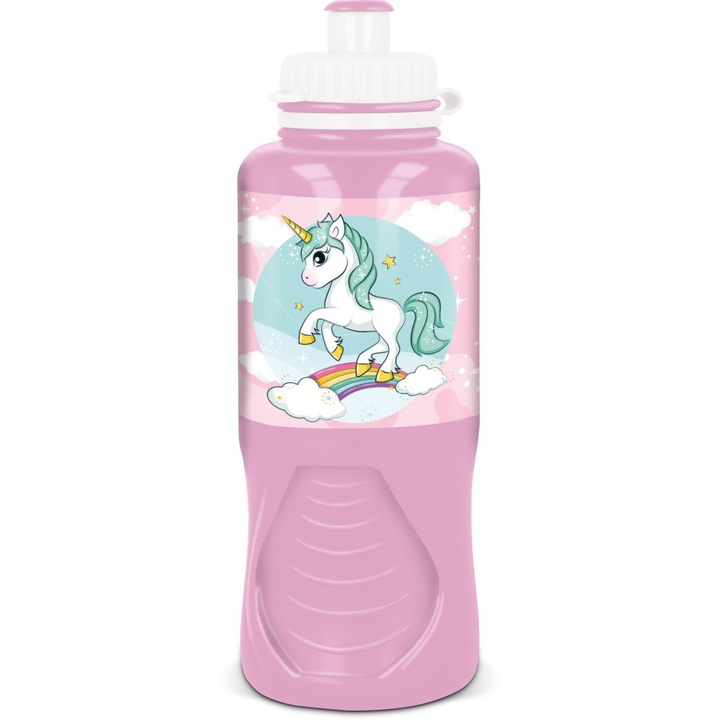 Sticlă sport, Unicorn, 430 ml, fără BPA, plastic