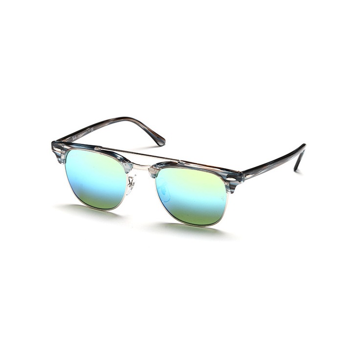 Ray-Ban, Ochelari de soare clubmaster cu lentile oglinda, 51-21-145, Gri