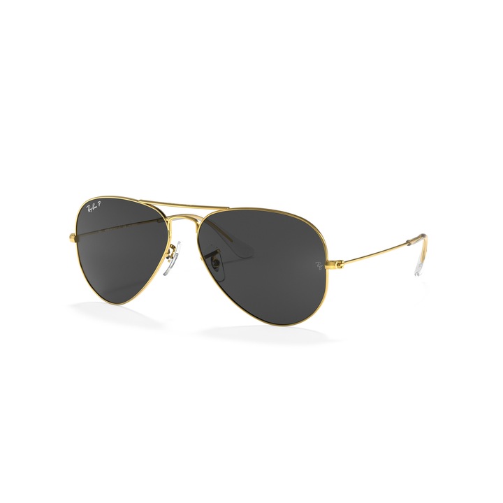 Ray-Ban, Ochelari de soare aviator cu rama metalica, Auriu/Transparent