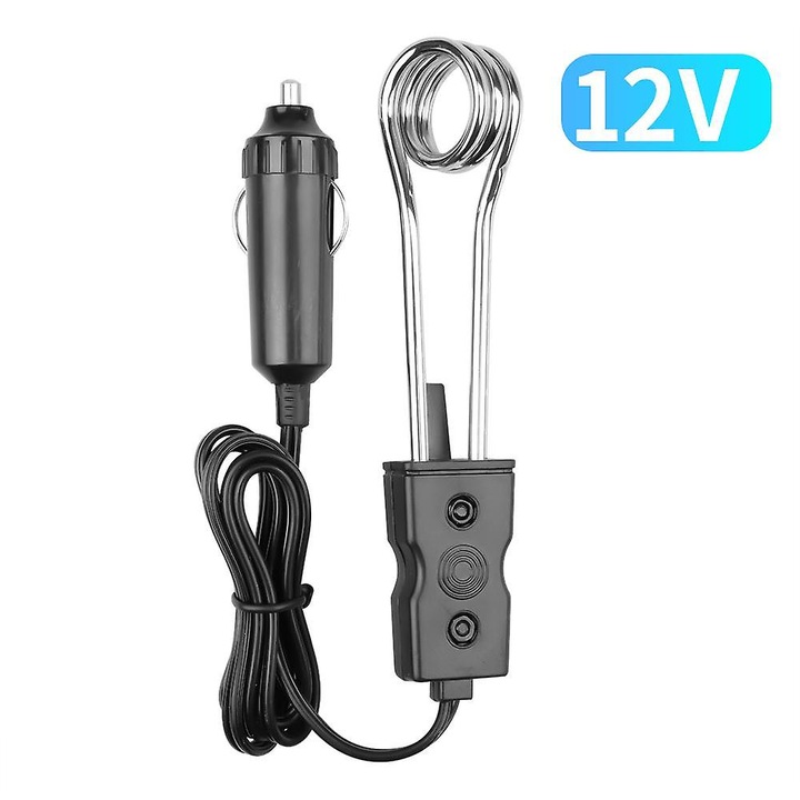 Incalzitor de imersie auto, 12V/24V, 120W, negru, 12.5x2.5cm, set 1 buc