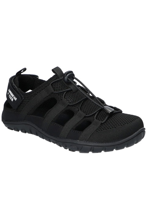 Sandale sport dama American Club HL217, cu velcro si snur elastic, talpa antiderapanta, Negru