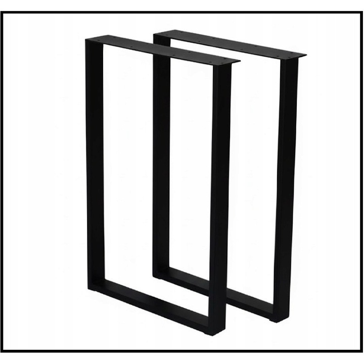 Set picioare metalice pentru masa, 50x72 cm, negru