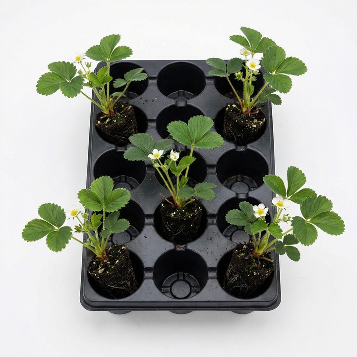 Set 5 stoloni capsuni remontanti Amandine, productie continua, pentru gradina si solar