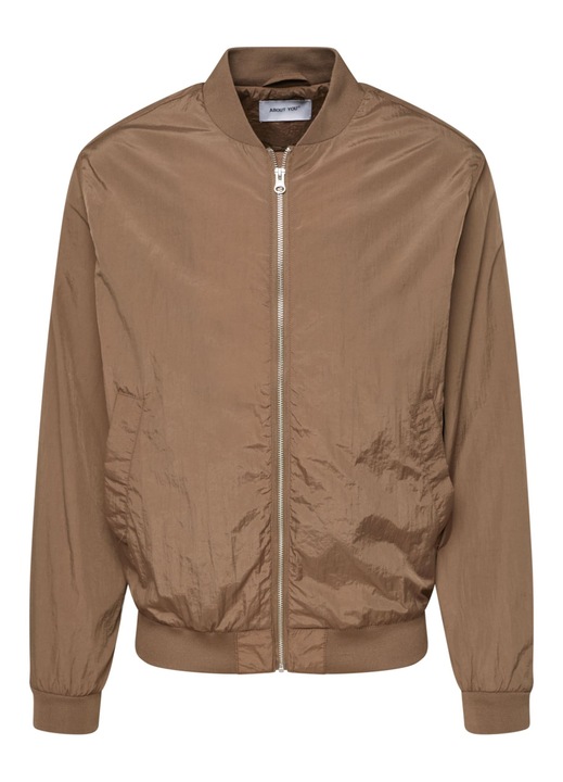 Jacheta barbati, About You, maro, tip bomber, cu fermoar, casual, XL