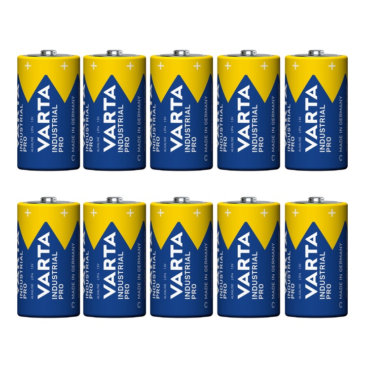 10 baterii R-14 LR14 C de 1, 5 V alcaline Varta Industrial Pro