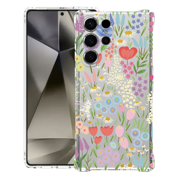 BestCase® Husa Anti Shock Compatibila cu Samsung Galaxy S25 Ultra, Floral - Colorful Tulip, 1966840 AS 2085