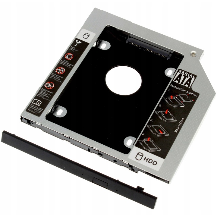 Rack Hard-disk, 9.5mm, SATA, set cu panou frontal interschimbabil