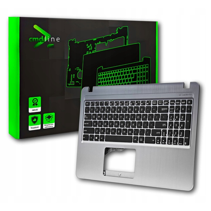 Palmrest si tastatura set pentru Asus X540S X540SA X540SC, QWERTY, argintie