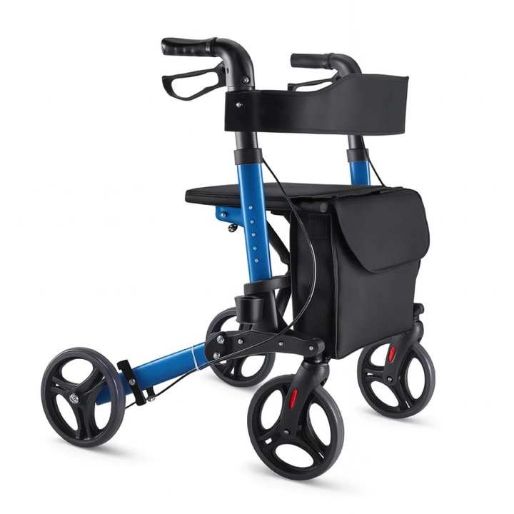 Rolator cu 4 roti, Vital, KY9201, capacitate 130kg, aluminiu, multicolor