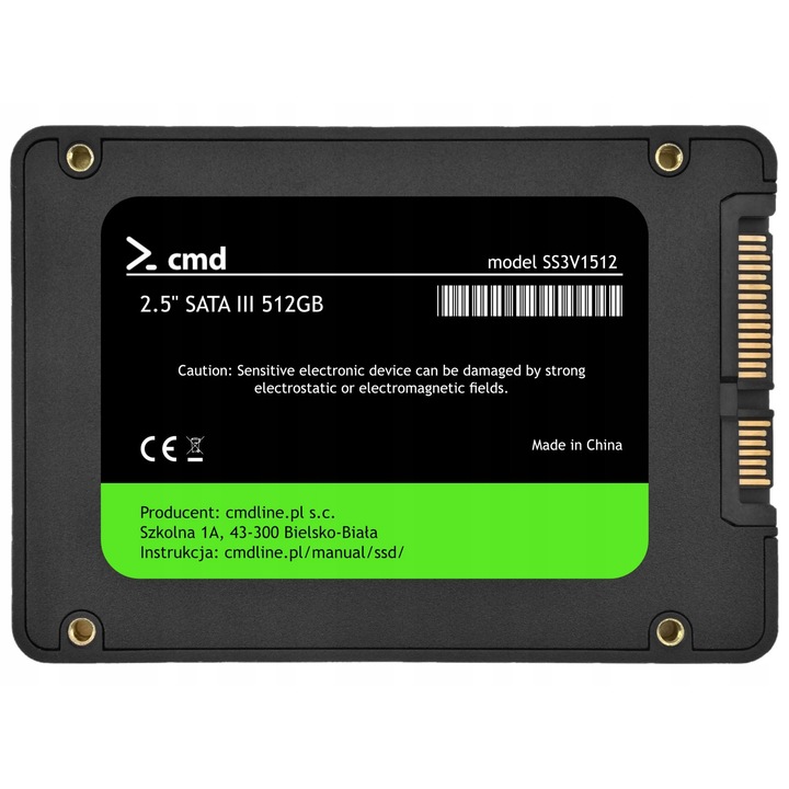SSD 512GB, Cmd, 2,5", SATA, 500MB/s, 470MB/s