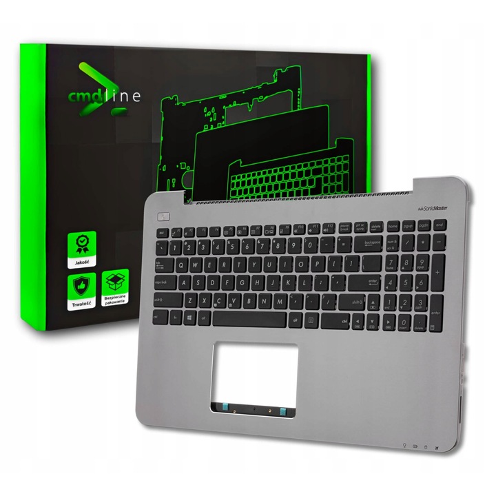 Palmrest cu tastatura pentru Asus F555LA F555LD, 1xDC, 1xLAN, 1xVGA, 1xHDMI, 2xUSB, 1xAudio, 1xCititor de carduri