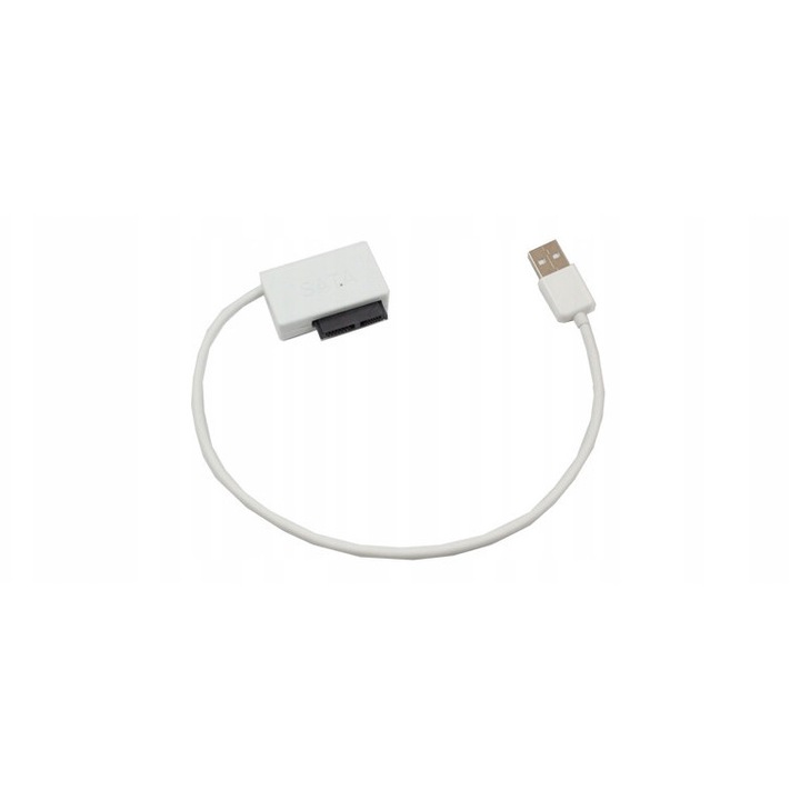 USB-SATA adapter kábel Cmd vékony CDRW DVDRW meghajtókhoz, fehér