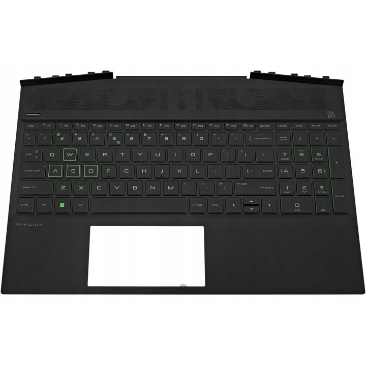 Palmrest si tastatura LED pentru HP Pavilion Gaming 15-dk0047nw 15-dk0048nw, QWERTY, negru