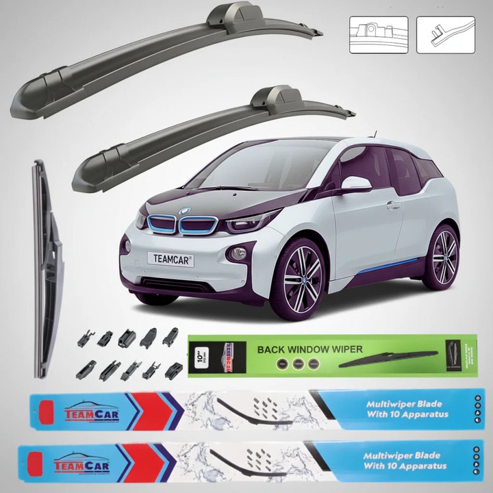 Stergatoare BMW i3 (2013–2017) Flat, Set Complet – TeamCar®