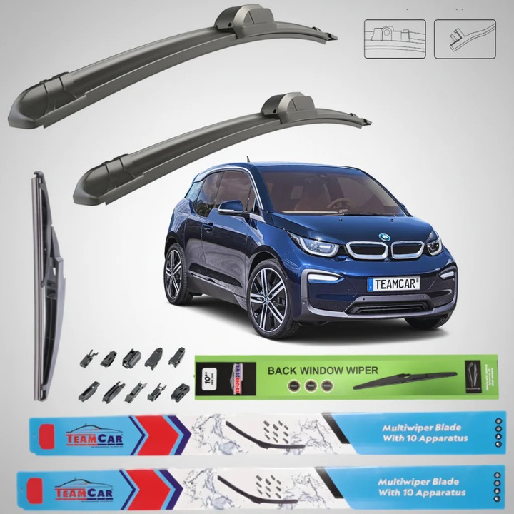 Stergatoare BMW i3 Facelift (2017–2022) Flat, Set Complet – TeamCar®