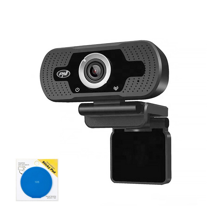 Webcam PNI CW2860, 4MP, 1440P, microfon incorporat, set cu Sticky Pad Blue