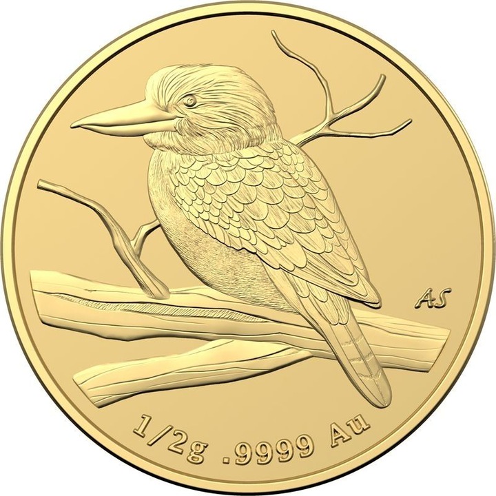 Moneda din Aur Kookaburra Australia 0.5 g, 2022, 11.15 mm