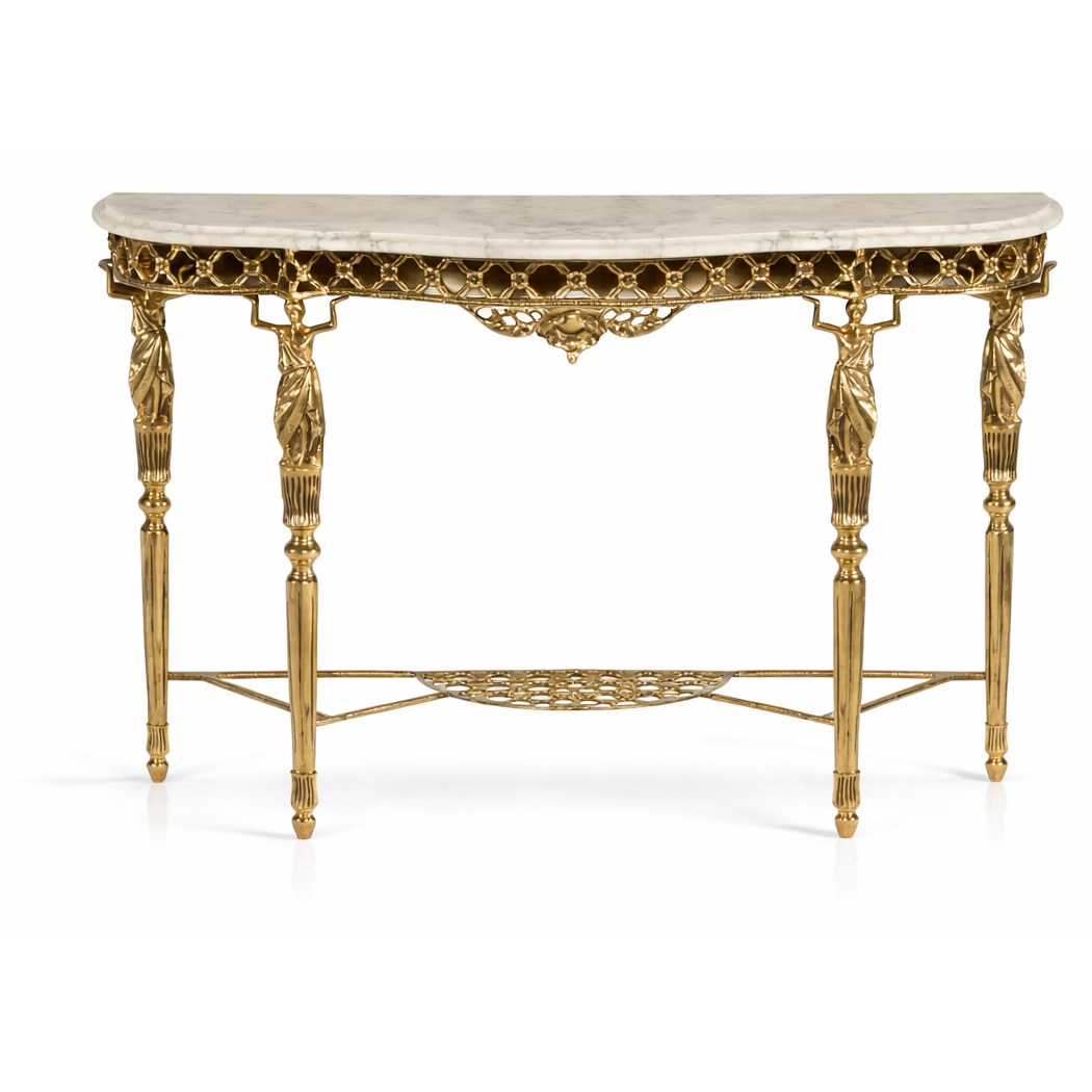 Consola Rococo Set consola si oglinda Rococo din bronz masiv aurit cu blat din marmura ...