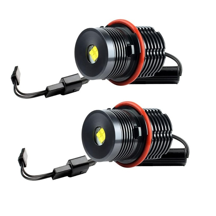 Set becuri LED Angel Eyes pentru BMW – CANBUS, lumina portocalie, Plug & Play