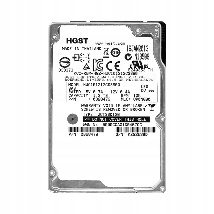 Hard Disk 1.2TB HGST UltraStar C10K1200 10K 64MB SAS-2 2.5"