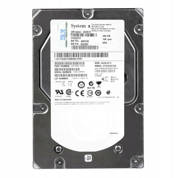 Hard Disk 450GB 15K 16MB SAS 3.5'' IBM