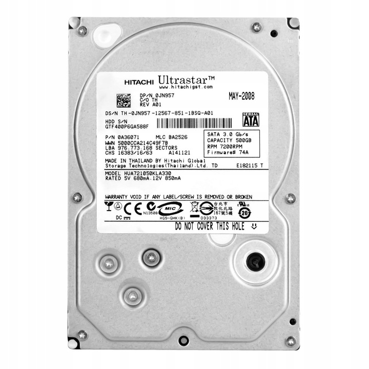 Hard Disk 500GB 7200RPM 32MB SATA II 3.5''