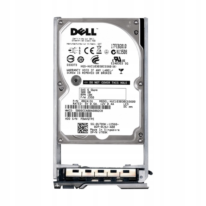 Merevlemez 300GB 10K 64MB SAS-2 2.5" Dell