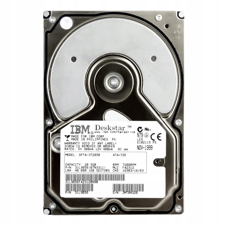 Hard Disk 3.5'' IBM DPTA-372050 20GB 7200RPM 2MB ATA