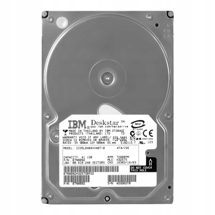 Hard Disk 3.5'' IBM IC35L040AVVA07-0 41.1GB 7200RPM 2MB ATA