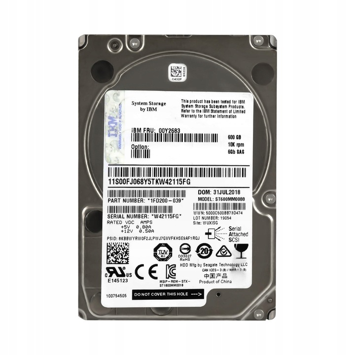 Hard Disk 600GB 10K 128MB SAS-2 2.5''