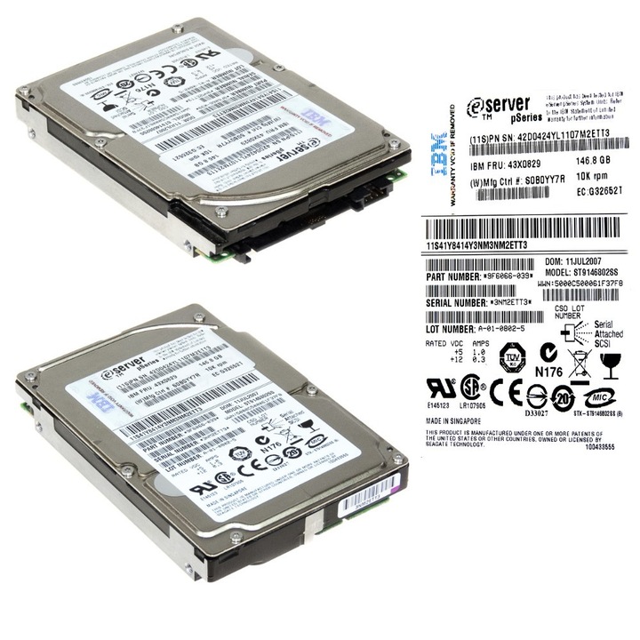 Merevlemez 2.5'' IBM 146.8GB 10K 16MB SAS