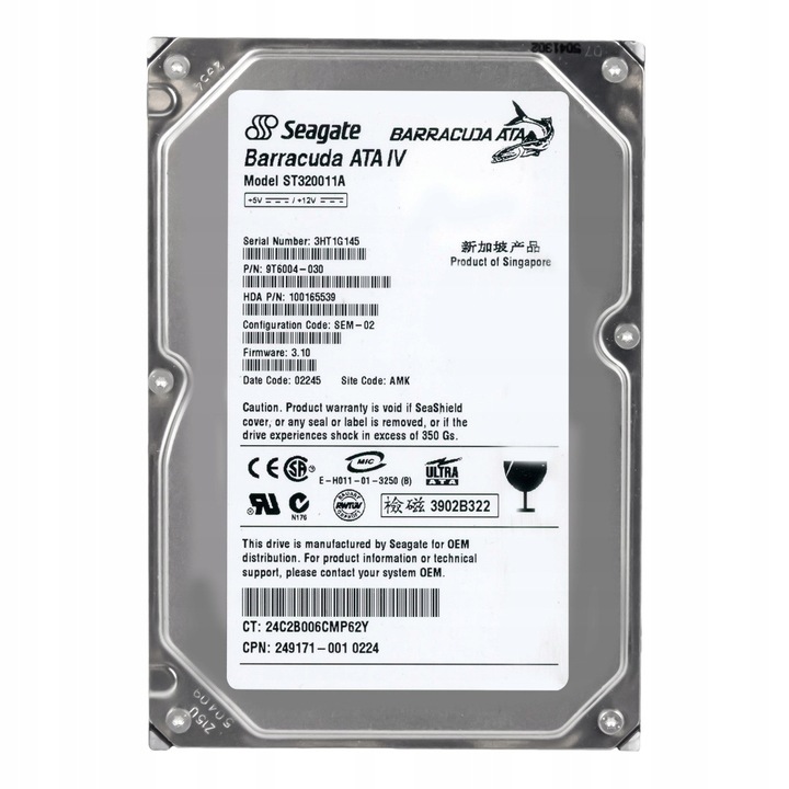 Hard Disk 3.5'' Seagate Barracuda ATA IV 20GB, 7200RPM, 2MB