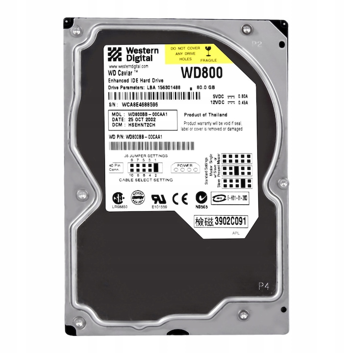 Hard Disk 3.5'' Caviar 80GB 7200RPM 2MB ATA
