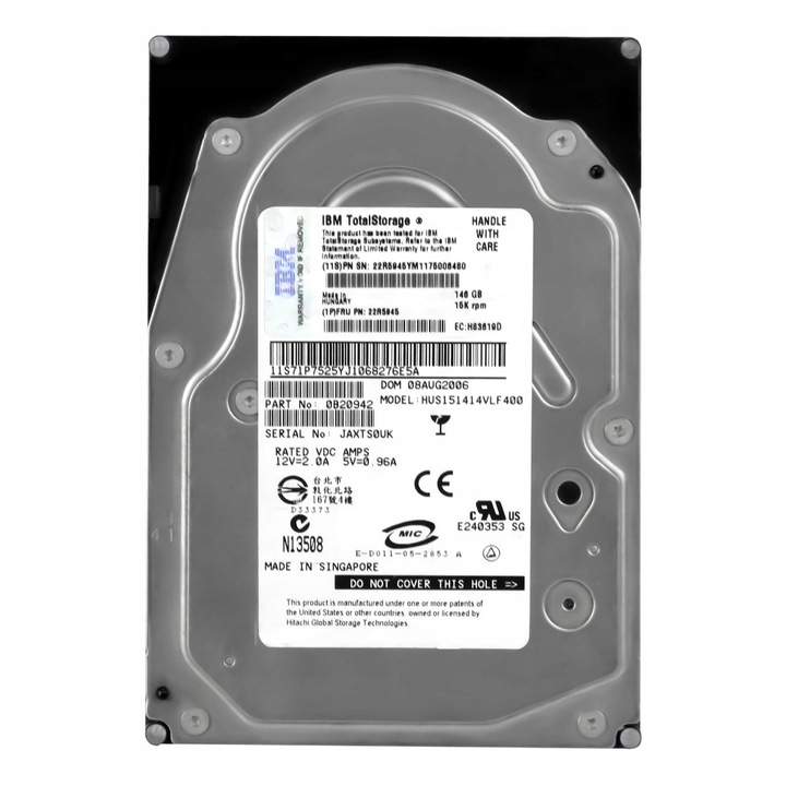 Merevlemez 3.5'' IBM 146GB, 15000RPM, 16MB
